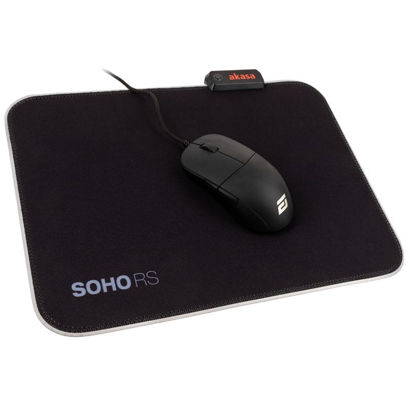 Akasa Soho R - Black - Monocromatico - gomma - USB - Anti -Slip -Based - Pad del mouse da gioco (Ak -mpd -06RB)