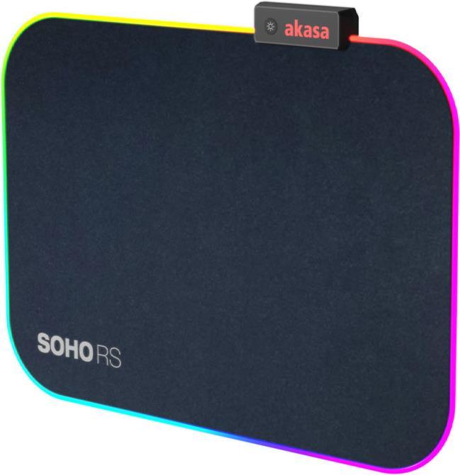Akasa Soho R - Black - Monocromatico - gomma - USB - Anti -Slip -Based - Pad del mouse da gioco (Ak -mpd -06RB)