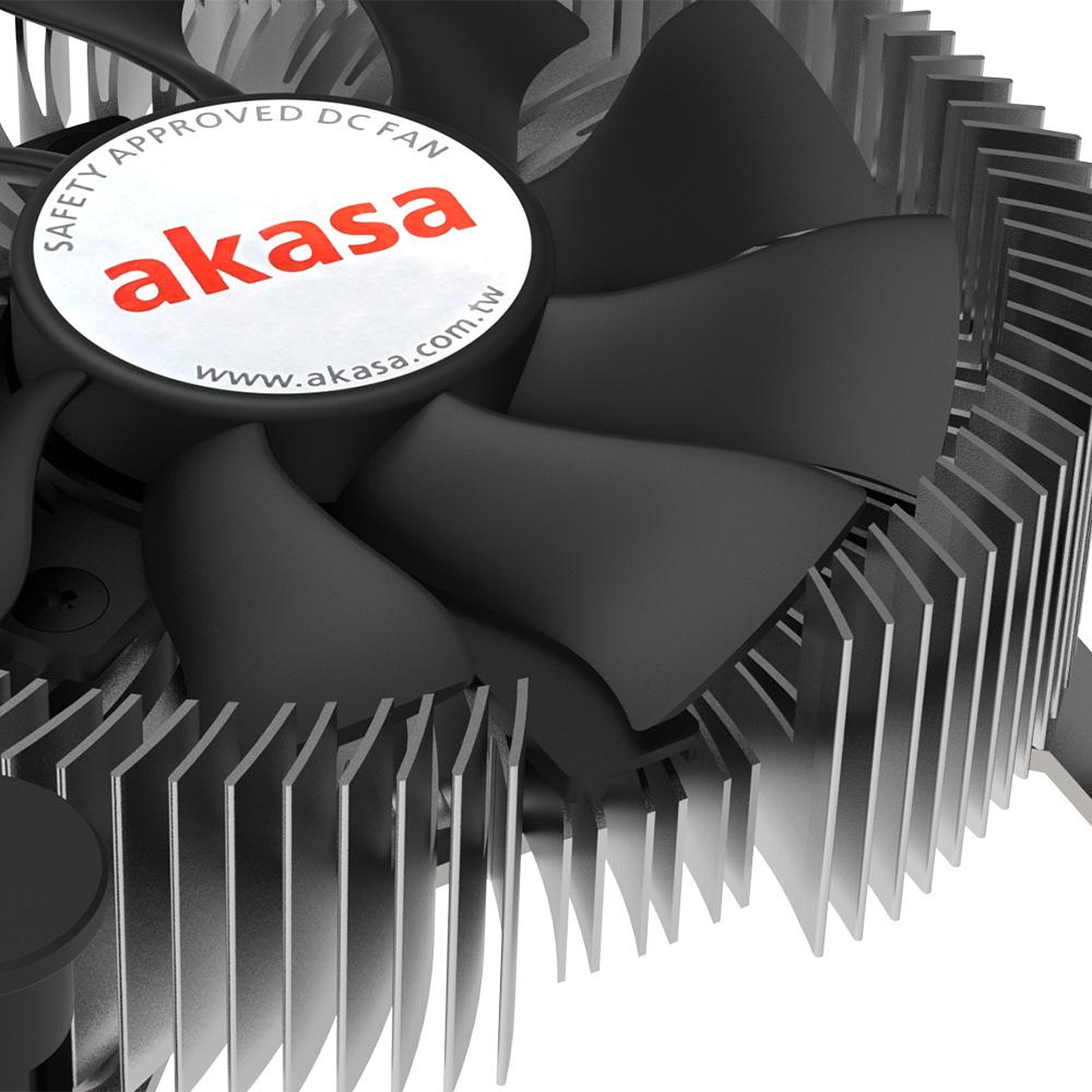 Akasa AK-CC6602HP01 Mini-ITX Aluminium Heatsink and Fan Intel 1700 Low Profile Ultra Quiet PWM Fan 73W TDP
