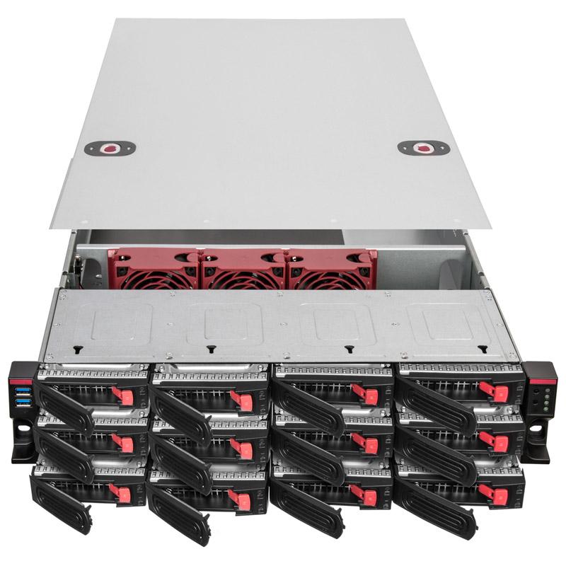 Alloggiamento per server con montaggio su rack RM22-312, 2U, E-ATX - nero