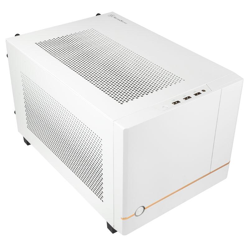 SilverStone Sugo Mini-ITX Compact Computer Cube White Case - SST-SG14W