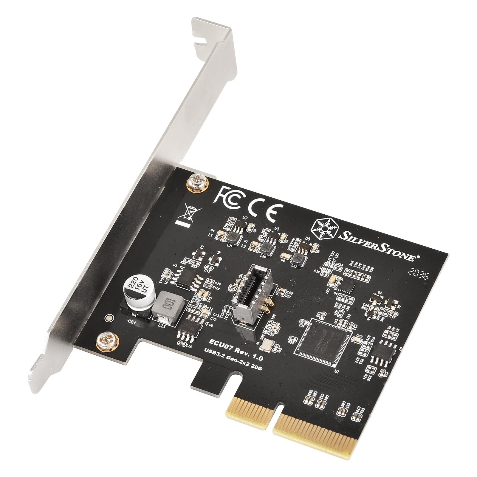 SilverStone ECU07 - Adattatore USB - PCIe 3.0 x4 a basso profilo - USB 3.2 Gen 2x2 x 1