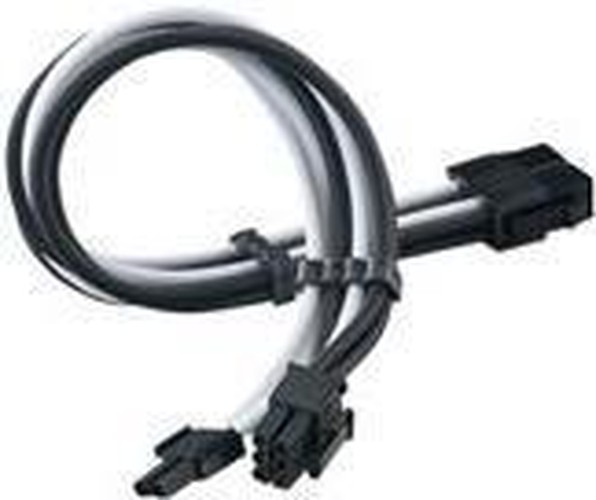 SilverStone 8 pin PCI Express-strÃ¸m med aftagelig 2 pin sektion (male) - 8 pin PCI Express-strÃ¸m (female) Sort Hvid 30cm