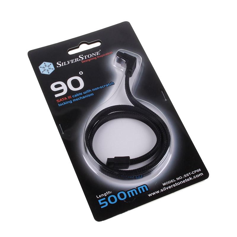 Silverstone CP08 cavo SATA 0,5 m Nero (SilverStone CP08 - SATA-kabel - 50 cm)