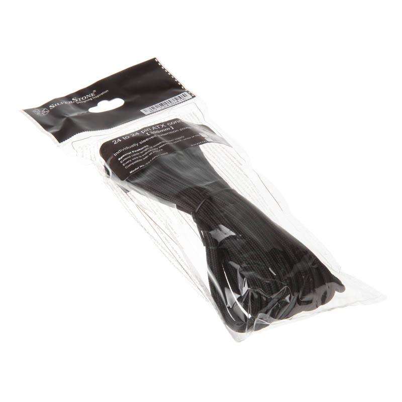 Silverstone 24pin -24pin, 0.3m 0,3 m (Silverstone 24-pin ATX 30cm Extension - Black)