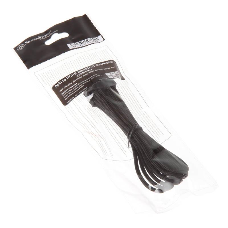 Silverstone 0.25m, 8p/PCI-E 8pin[6+2] 0,25 m (Silverstone 8-pin PCIe 6+2 Pin 25cm PCIe Extension - Black)