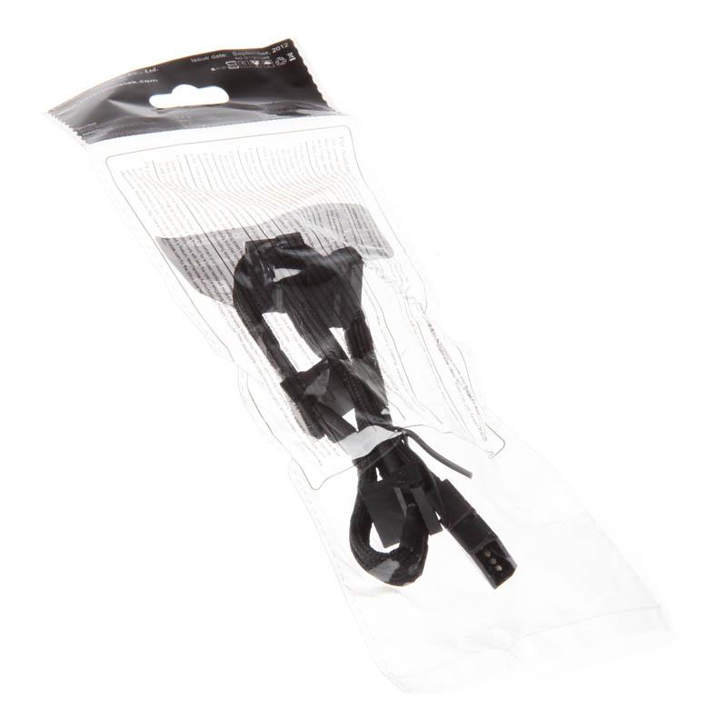Silverstone 0.3m, Molex 4p/4xSATA 0,3 m (Silverstone 4-pin Molex to 4x SATA 30cm Extension - Black)