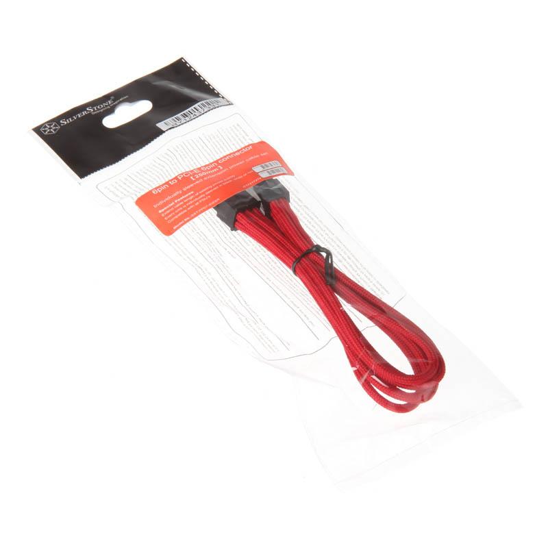 Silverstone 0.25m, 6pin/PCI-E 6pin 0,25 m (Silverstone 6-pin 25cm PCIe Extension - Red)