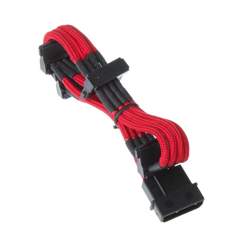 Silverstone 0.3m, Molex 4p/4xSATA 0,3 m (Silverstone 4-pin Molex to 4x SATA 30cm Extension - Red)