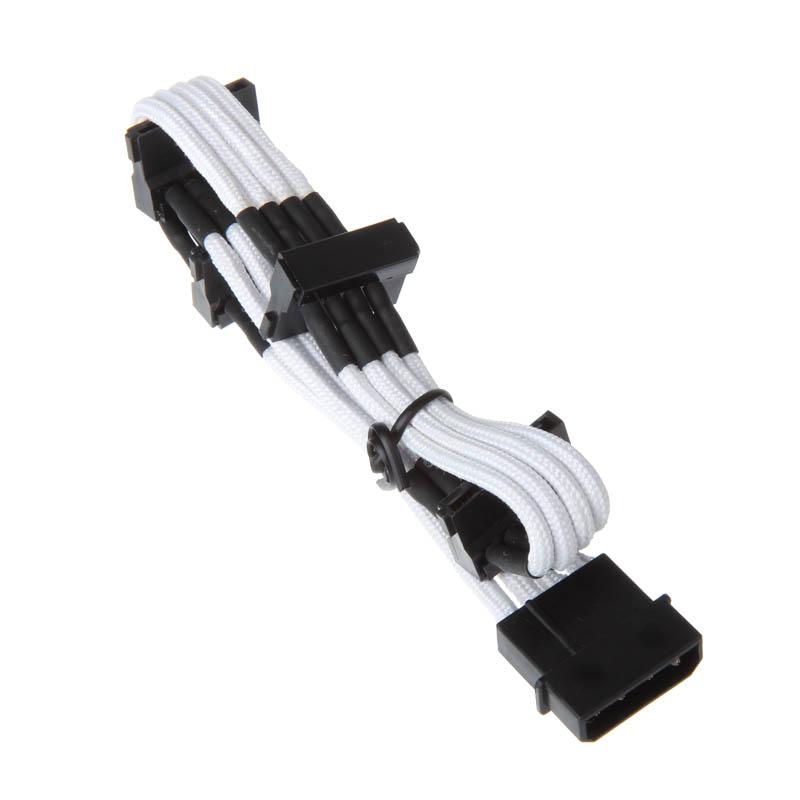 Silverstone 0.3m, Molex 4p/4xSATA 0,3 m (Silverstone 4-pin Molex to 4x SATA 30cm Extension - White)