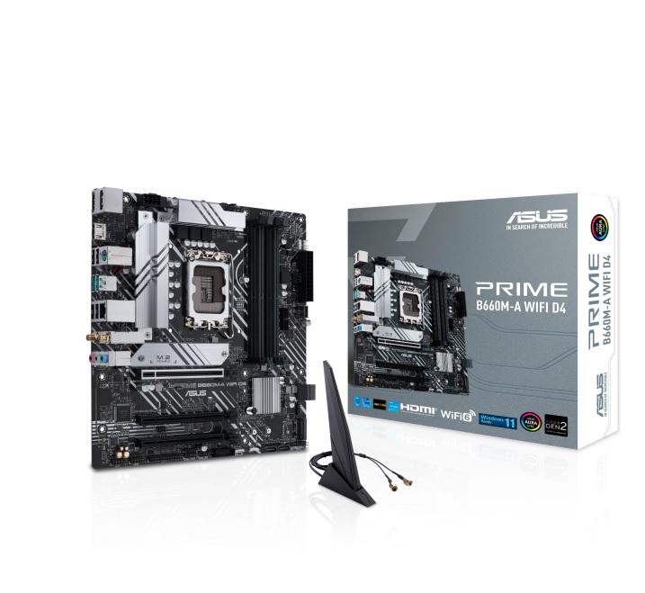 ASUS PRIME B660M-A WIFI D4 - Motherboard - micro ATX - LGA1700 Socket - B660 Chipset - USB 3.2 Gen 1 USB 3.2 Gen 2 USB-C 3.2 Ge