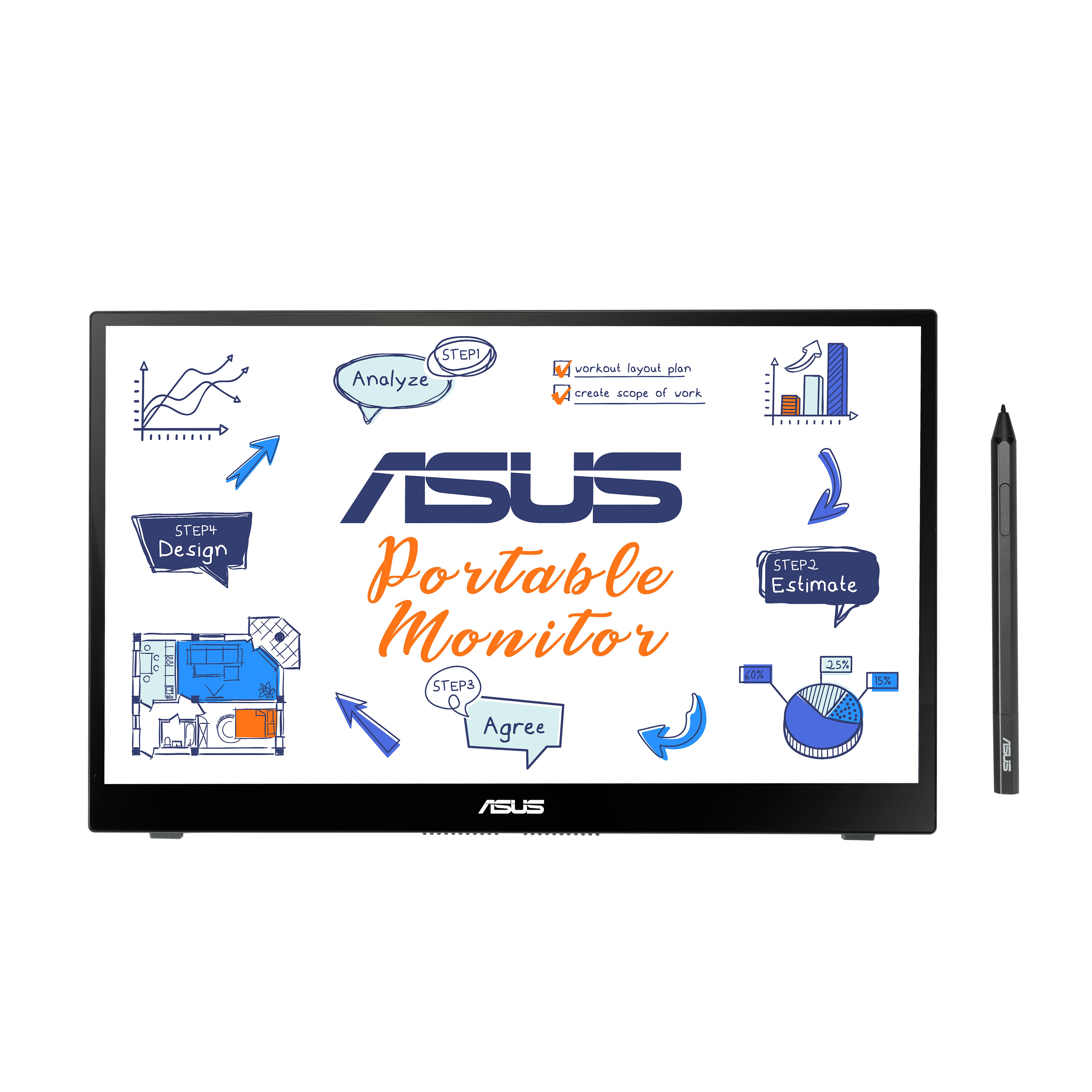 ASUS MB14AHD Monitor PC 356 cm (14") 1920 x 1080 Pixel Full HD LCD Touch screen Nero