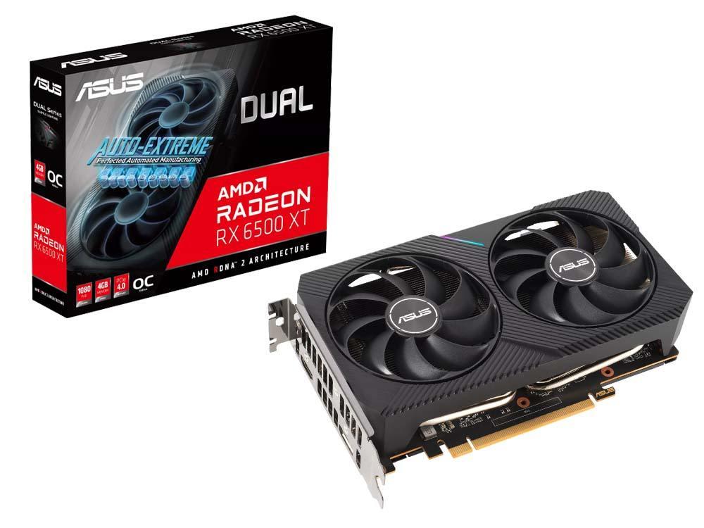 ASUS SCHEDA VIDEO RADEON RX 6500 XT OC EDITION 4GB GDDR6 HDMI/DISPLAY-PORT DUAL-RX6500XT-O4G