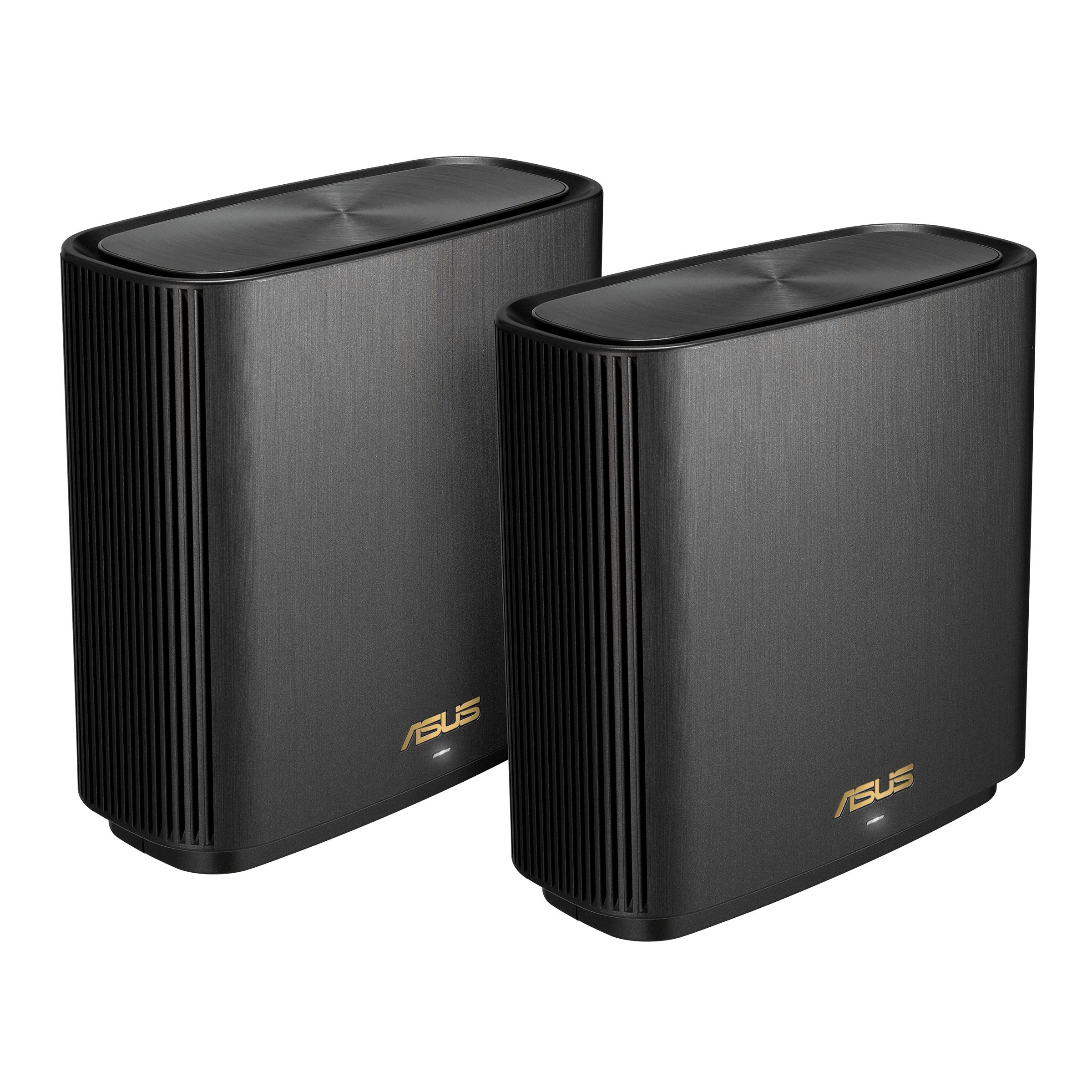 ASUS ZenWiFi AX XT9 AX7800 2er Set Schwarz Banda tripla 2.4 GHz/5 GHz/5 GHz Wi-Fi 6 802.11ax Nero 4 Interno (ZENWIFIXT92PKBLACK)