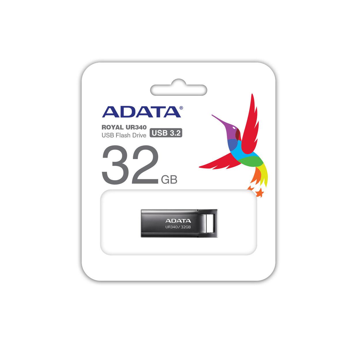Penna USB ADATA UR340 32GB USB 3.2 Metallo Nera