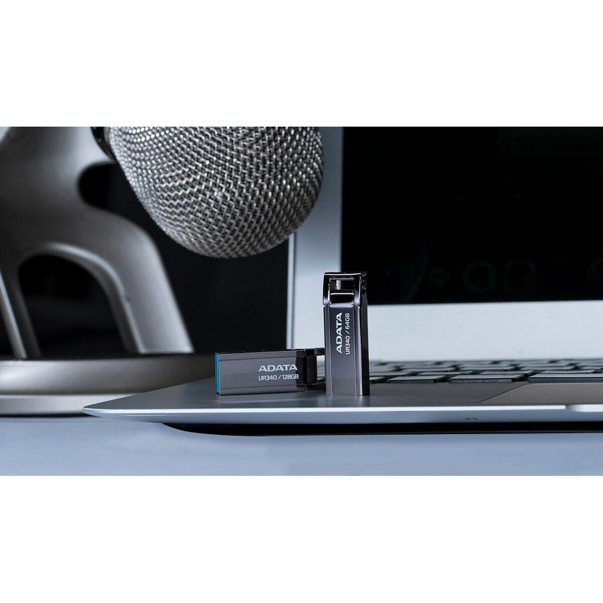 Penna USB ADATA UR340 64GB USB 3.2 Metallo Nero