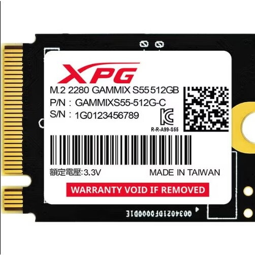 SSD ADATA XPG GAMMIX S55 512Gb Gen4x4 M.2 2230