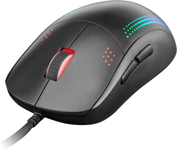 Mars Gaming MMPRO Raton Professional Ambidiestro 32K DPI - Design Ambidiestro Ultraligero - Illuminazione RGB Chroma - Interrut