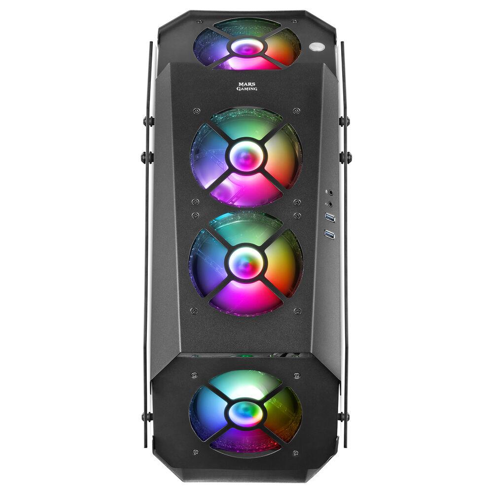 Mars Gaming MC51 Premium Tower - 5 ventole ARGB - Controller con telecomando - Doppia finestra in vetro temperato - 40 effetti