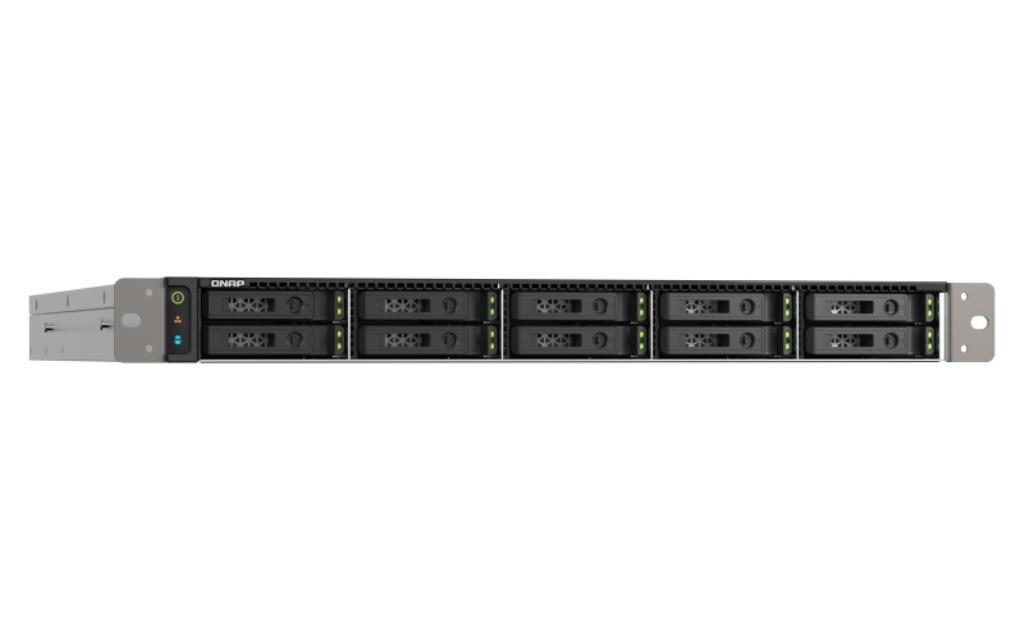 QNAP NAS - 1U 10-bay all flash NAS U.2/U.3 NVMe PCIe Gen4 x4 and SATA 6Gbps bays AMD EPYC 7232P 8C 16T 3.1GHz boost up to 3.2GH