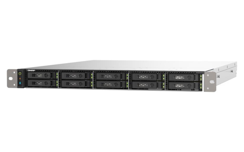 QNAP NAS - 1U 10-bay all flash NAS U.2/U.3 NVMe PCIe Gen4 x4 and SATA 6Gbps bays AMD EPYC 7232P 8C 16T 3.1GHz boost up to 3.2GH