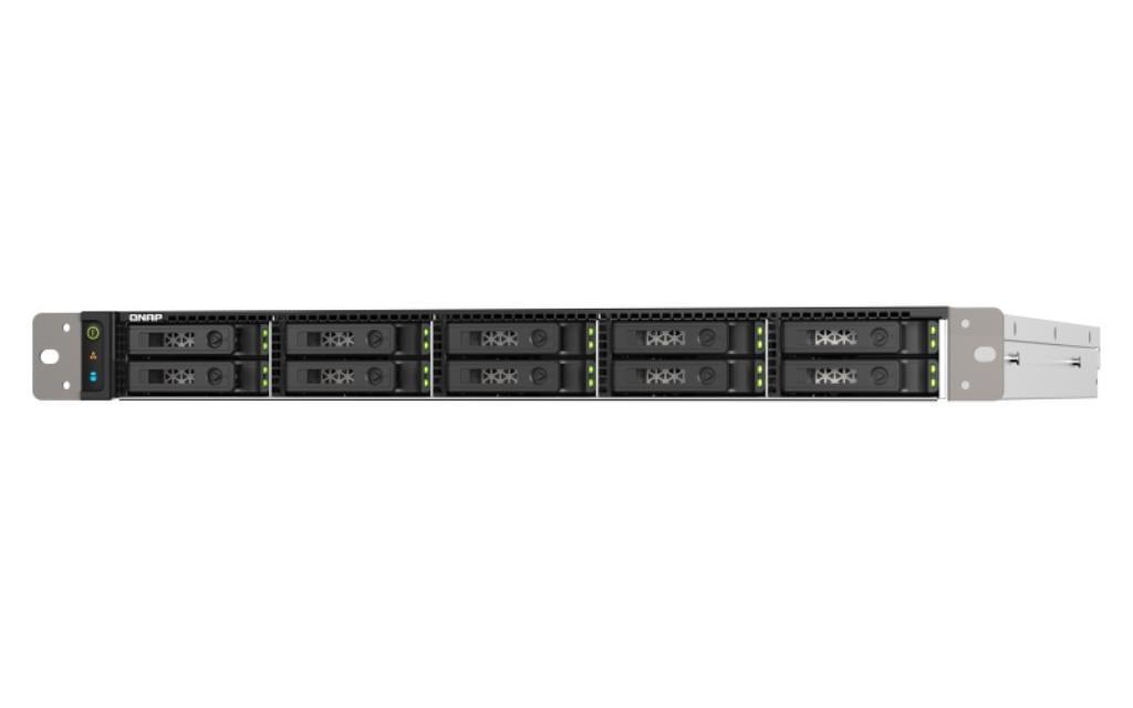 QNAP NAS - 1U 10-bay all flash NAS, U.2/U.3 NVMe PCIe Gen4 x4 and SATA 6Gbps bays, AMD EPYC 7302P 16C 32T 3.1GHz, boost up to 3