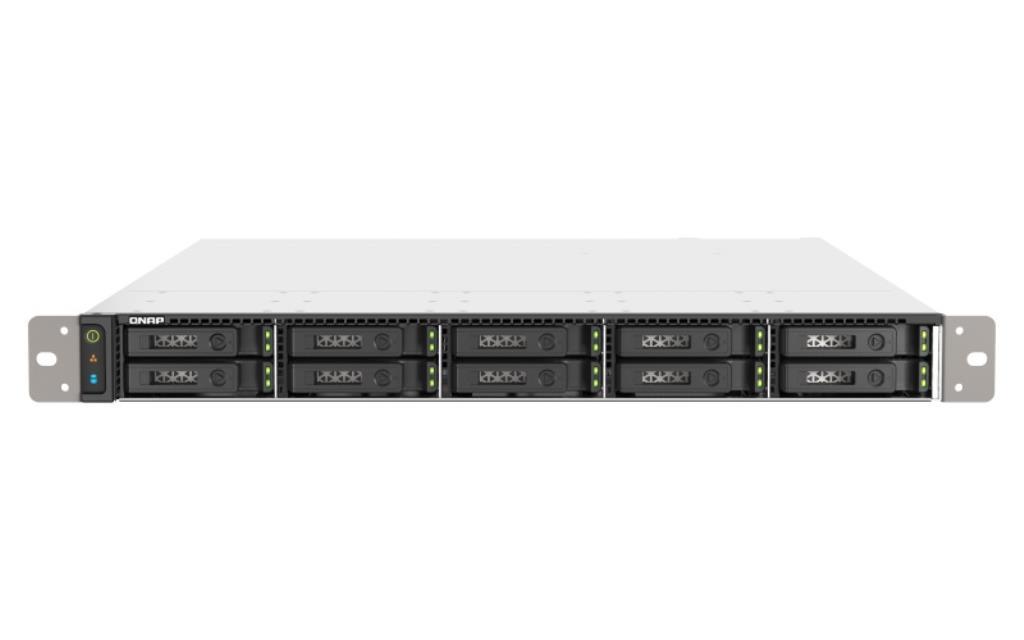 QNAP NAS - 1U 10-bay all flash NAS, U.2/U.3 NVMe PCIe Gen4 x4 and SATA 6Gbps bays, AMD EPYC 7302P 16C 32T 3.1GHz, boost up to 3