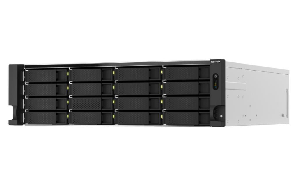 QNAP NAS - 22-Bay 3U rackmount NAS Intel Xeon E-2378 8 cores / 16 threads 2.6 GHz processor (boost up to 4.8 GHz) 64 GB ECC DDR