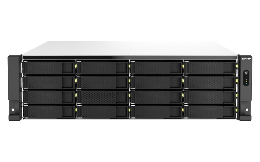 QNAP NAS - 22-Bay 3U rackmount NAS Intel Xeon E-2378 8 cores / 16 threads 2.6 GHz processor (boost up to 4.8 GHz) 64 GB ECC DDR