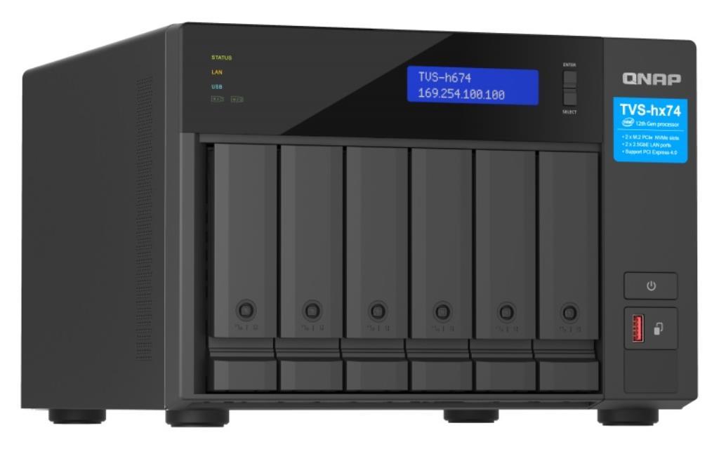QNAP NAS TVS-h674-i3-16G 6-bay QuTS hero NAS Intel Core i3-12100 4-core/8-thread up to 4.3GHz 16GB SO-DIMM DDR4(max.128GB) 6 x