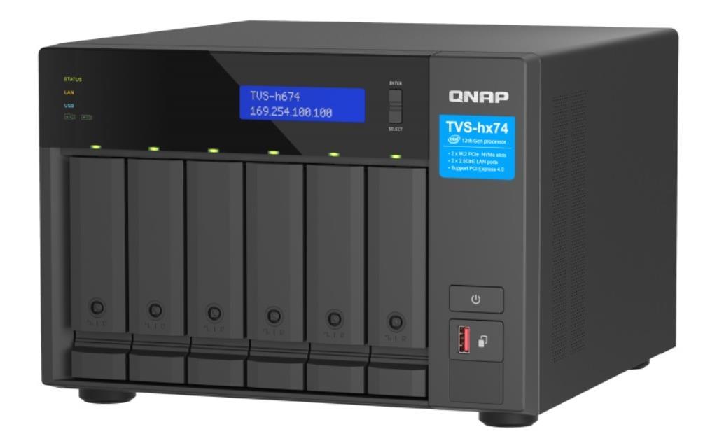 QNAP NAS TVS-h674-i3-16G 6-bay QuTS hero NAS Intel Core i3-12100 4-core/8-thread up to 4.3GHz 16GB SO-DIMM DDR4(max.128GB) 6 x