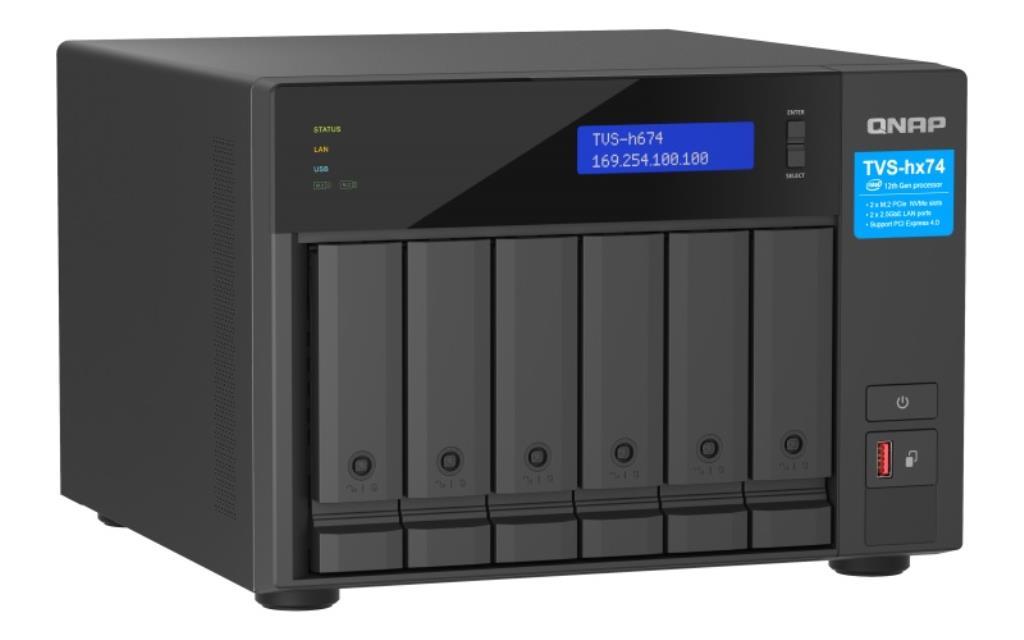 QNAP NAS - 6-bay QuTS hero NAS Intel Core i5-12400 6-core/12-thread up to 4.6GHz 32GB SO-DIMM DDR4(max.128GB) 6 x 2.5"/3.5" SA
