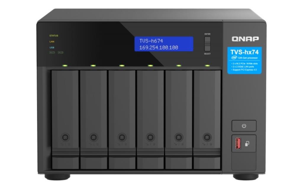 QNAP NAS - 6-bay QuTS hero NAS Intel Core i5-12400 6-core/12-thread up to 4.6GHz 32GB SO-DIMM DDR4(max.128GB) 6 x 2.5"/3.5" SA