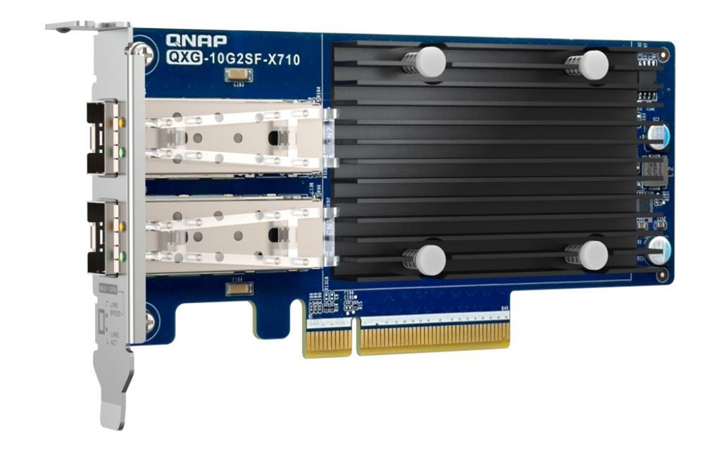QNAP Dual-port SFP+ 10GbE network expansion card low-profile form factor PCIe Gen3 x8 - QXG-10G2SF-X710