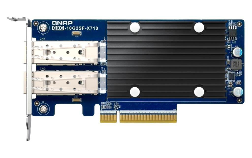 QNAP Dual-port SFP+ 10GbE network expansion card low-profile form factor PCIe Gen3 x8 - QXG-10G2SF-X710