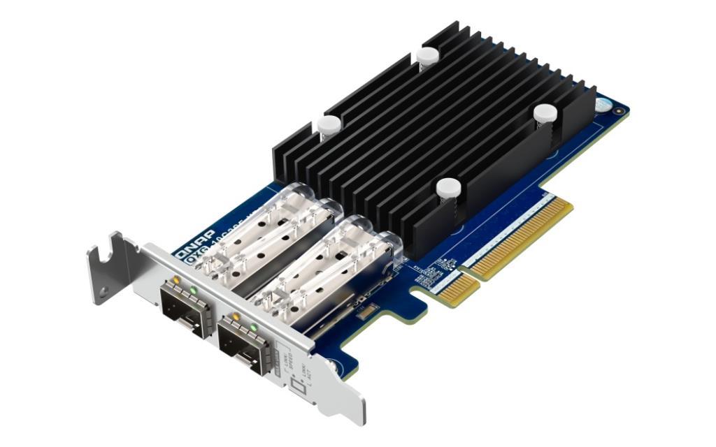 QNAP Dual-port SFP+ 10GbE network expansion card low-profile form factor PCIe Gen3 x8 - QXG-10G2SF-X710