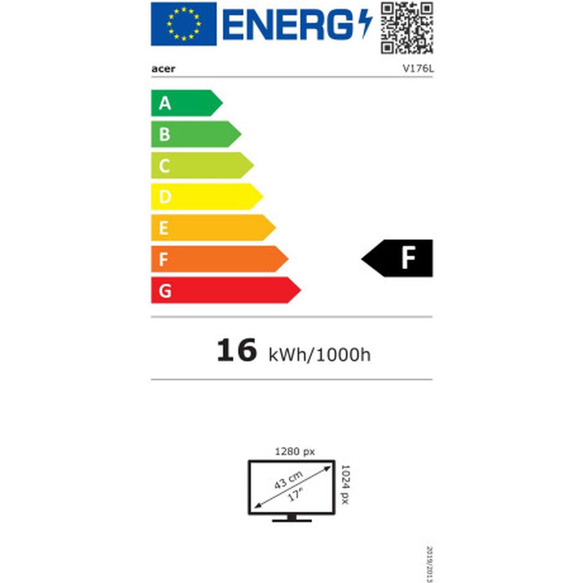 Acer V6 V176L LED display 432 cm 17 1280 x 1024 Pixel SXGA LCD Nero (V176LBMI 43 CM 17IN TFT - 10001 5MS ANA/DIG 2X1WATT)