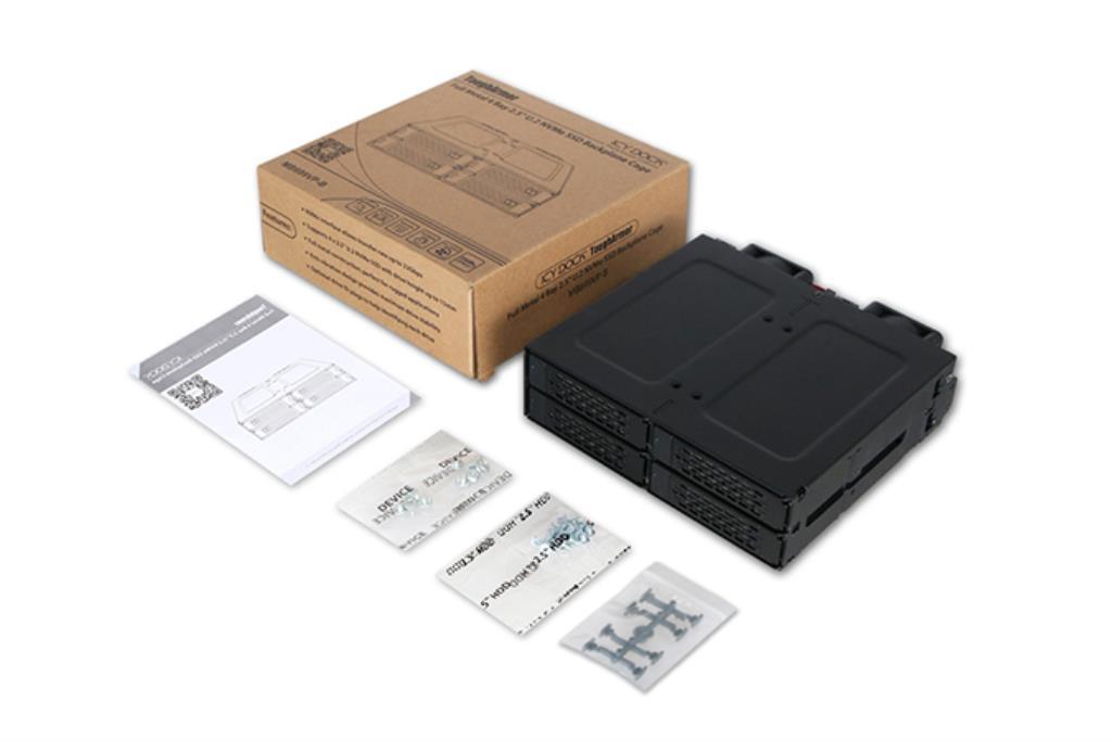 IcyDock Rack robusto in metallo rimovibiler 4 bays de SSD 2.5? U.2 NVMe in una postazione sterna di 5.25?