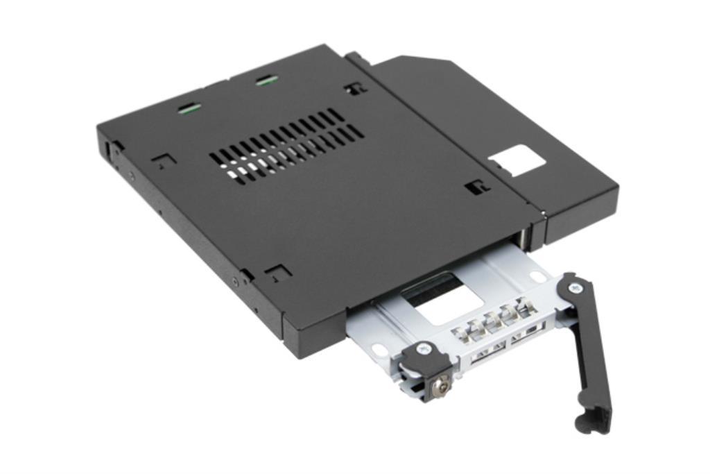 IcyDock ToughArmor MB411SKO-B - 2.5? SATA/SAS HDD/SSD Rugged Full Metal Mobile Rack for Slim ODD or Slim FDD Bay