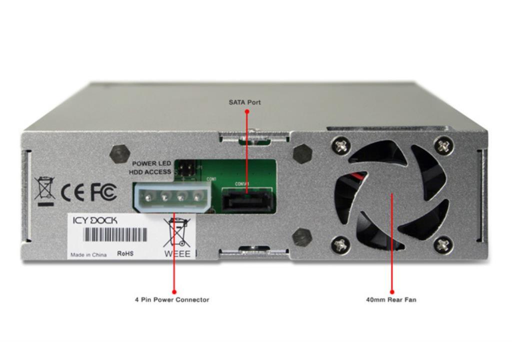 IcyDock DataCage Basic MB876SK-B - 3.5" SATA Hard Drive Hot-Swap EZ-Tray Mobile Rack for External 5.25" Bay