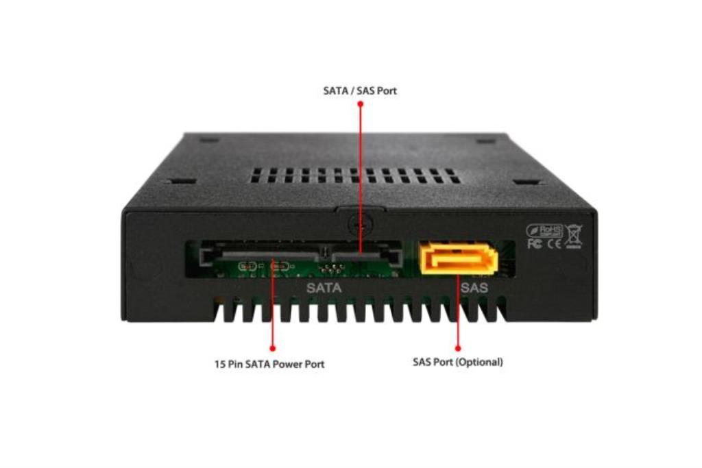 IcyDock ToughArmor MB991IK-B - Rugged Full Metal 2.5? SAS/SATA HDD & SSD Mobile Rack for External 3.5" Drive Bay