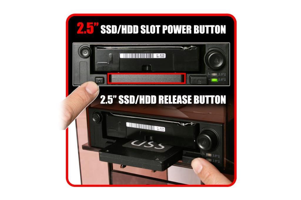 IcyDock DuoSwap MB971SP-B - 2.5" & 3.5" SATA HDD/SSD Hot Swap Mobile / Caddy / Docking for External 5.25" Bay