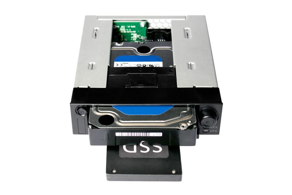 IcyDock DuoSwap MB971SP-B - 2.5" & 3.5" SATA HDD/SSD Hot Swap Mobile / Caddy / Docking for External 5.25" Bay