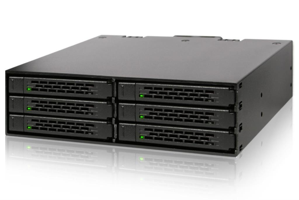 IcyDock ToughArmor ToughArmor MB996SP-6SB - Rugged Full Metal 6 Bay 2.5" SATA HDD & SSD Backplane Cage for External 5.25" Bay