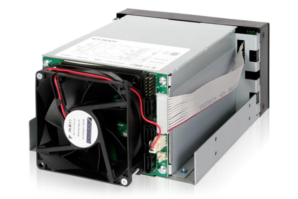 IcyDock FatCage MB153SP-B - 3 Bay EZ-Tray 3.5" SATA Hard Drive Hot-Swap Backplane Cage in 2x External 5.25" Bay