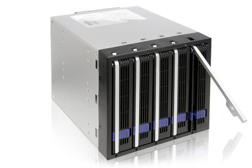 IcyDock FatCage MB155SP-B - 5 Bay EZ-Tray 3.5" SATA Hard Drive Hot-Swap Backplane Cage in 3x External 5.25" Bay