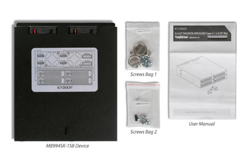 IcyDock ToughArmor - Bays 5,25 per 4 HDD/SSD SAS/SATA - con cassetti - Prezzo speciale fino ad esaurimento scorte