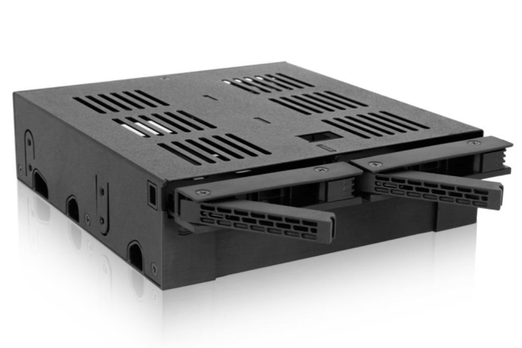 IcyDock ExpressCage MB322SP-B - Rack Mobile 2x2.5? SATA/SAS HDD/SSD 5.25? con slot 3.5?