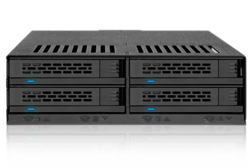 IcyDock ExpressCage MB324SP-B - 4 Bay 2.5" SAS/SATA HDD & SSD Hot Swap Cage for External 5.25" Bay