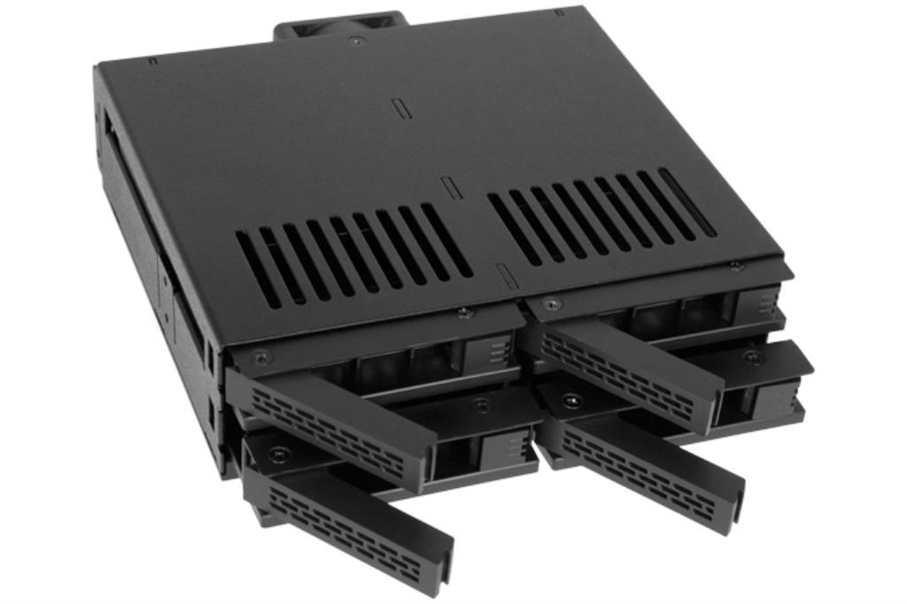 IcyDock ExpressCage MB324SP-B - 4 Bay 2.5" SAS/SATA HDD & SSD Hot Swap Cage for External 5.25" Bay